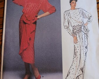 Vintage Uncut Vogue American Designer Kasper Misses sz 8 Dress Pattern 1510