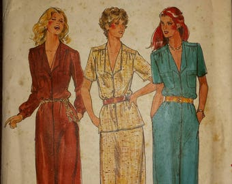 Vintage 70's Butterick Misses sz 8-12 dress pattern 6808