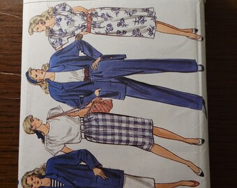 Vintage 80's UNCUT Vogue Misses sizes 14, 16,18 Wardrobe  jacket, dress, blouse, skirt, pants pattern 9857