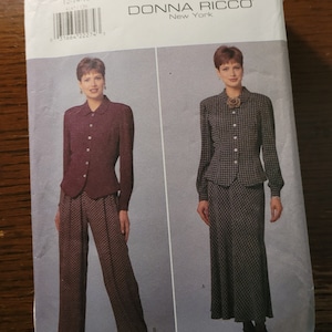 Vintage 90&#39;s UNCUT Butterick Donna Ricco New York Misses sz 12, 14, 16 top, skirt and pants pattern 4187