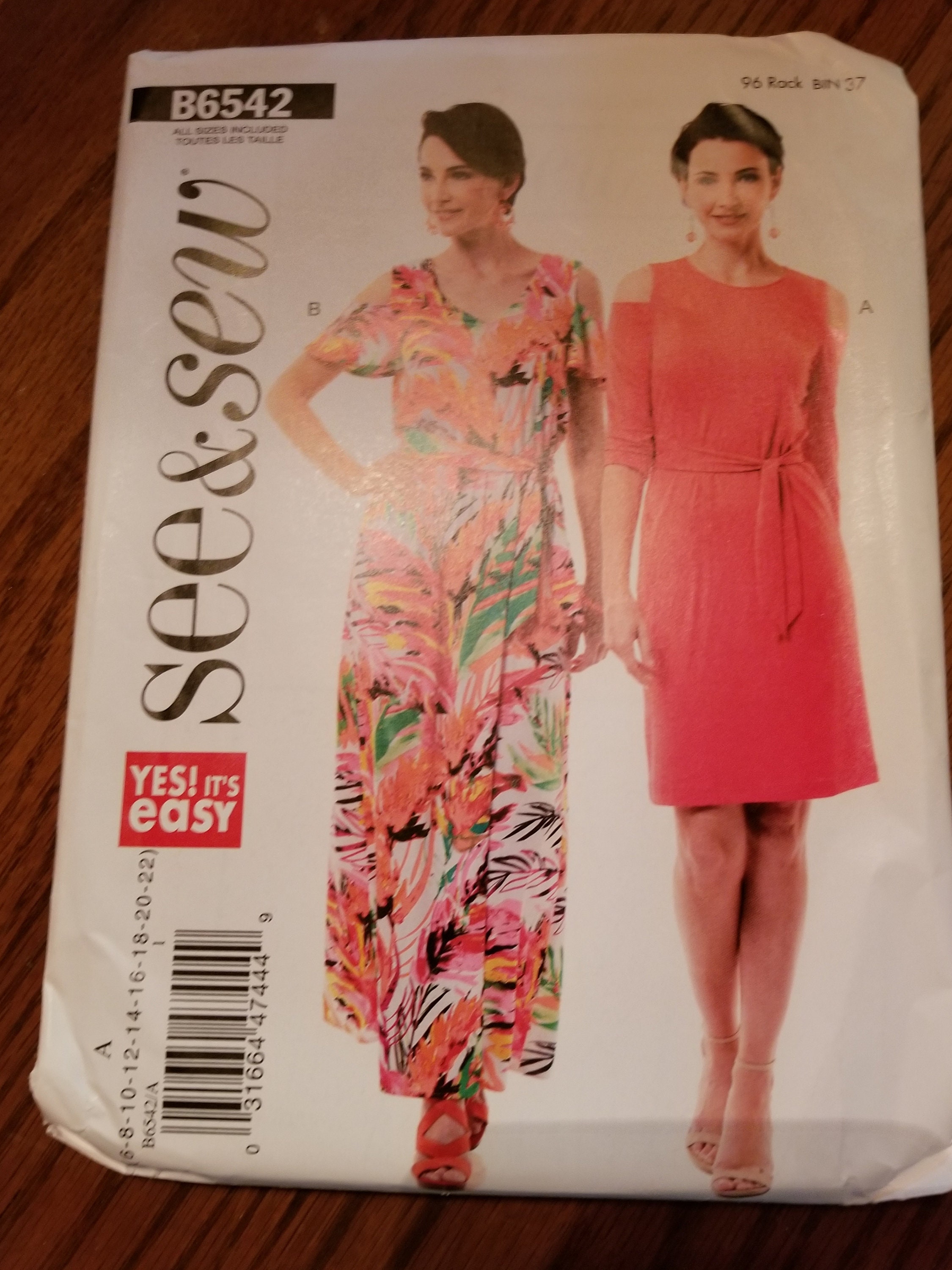Uncut See & Sew Misses Sizes 6 Through 22 Dress Pattern