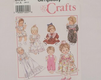 Simplicity Crafts UNCUT Size A  12, 14, 16, 18 20, 22" Doll Wardrobe Pattern 8099