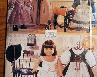 UNCUT Vogue Craft Linda Carr Early American Doll Wardrobe Pattern 602 for 18 inch dolls