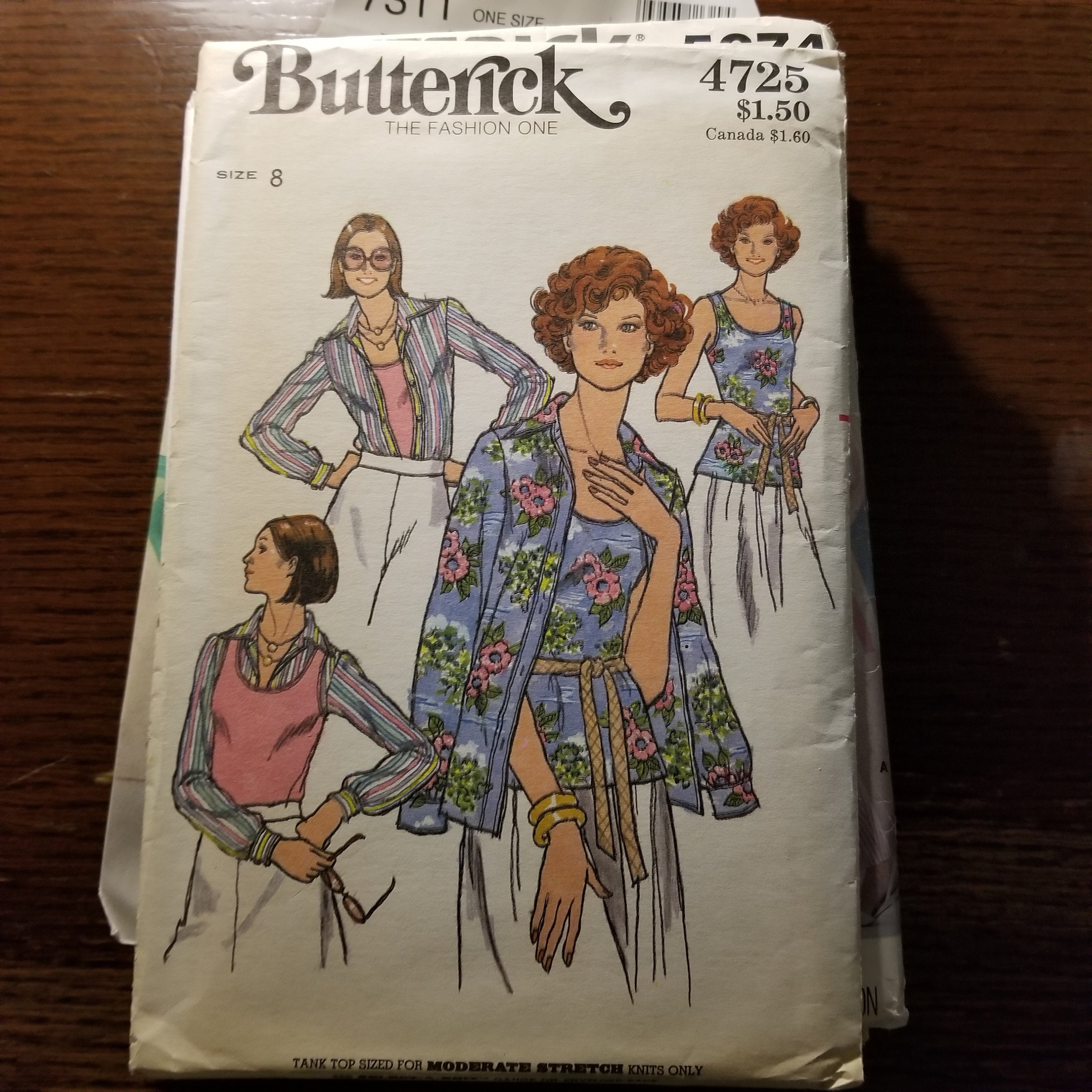 Vintage Uncut 70's Misses Sz 8 (bust 31 1/2) Shirt and Tank Top