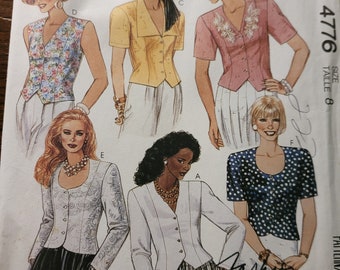 Vintage 90's McCalls Misses sz 8 lots of blouse patterns 4776