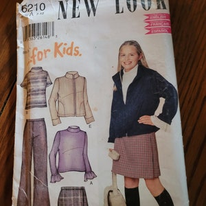 Vintage UNCUT New Look CHilds Sz 7-12 Jacket, Shirt, Skirt and Pants Pattern 6210