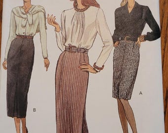 Vintage Uncut Very Easy Very Vogue Misses sz 12, 14, 16 Skirts Pattern 8524
