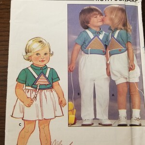 Vintage UNCUT 80&#39;s Butterick &quot;Ruth Scharf&quot; Toddler size 2 jumper, overalls and top pattern 4941