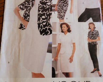 Vintage UNCUT Vobue Tamotsu Sz 8, 10, 12 Wardrobe of Jacket, dress, top, skirt and pants pattern 1989