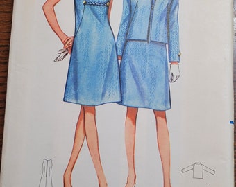 Vintage UNCUT 60's Butterick Misses sz 10 dress and jacket pattern 4332