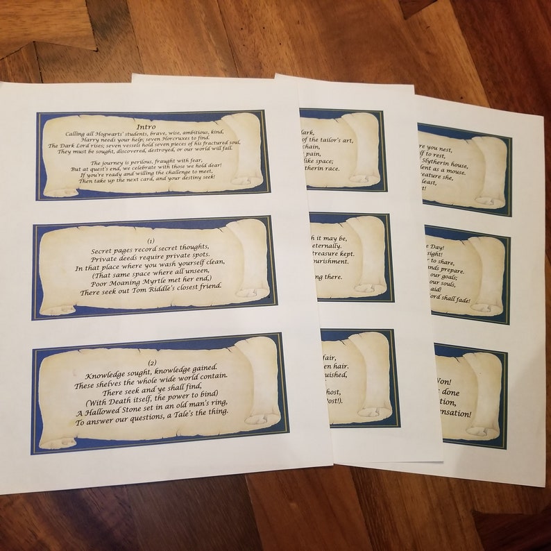 Horcrux Scavenger Hunt for Harry Potter Party | Etsy
