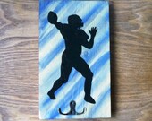 Key Hanger Leash Holder Football Hand Crafted Recycled Wood Robe Hook Father's Day Gift  Art  Wall Hanging Men Women Home Decor Organizer