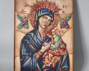 Madonna En Child Maagd Maria Zonder Blote Maagd Met De Vectorafbeelding Van Baby Jesus Vector Cartoon Christelijke Illustratie Image164624454
