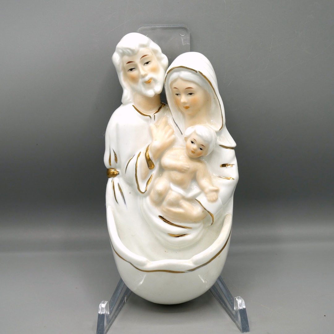 Porzellan Heiligwasser-Schriftart Heilige Familie | Katholisches Geschenk 14cm