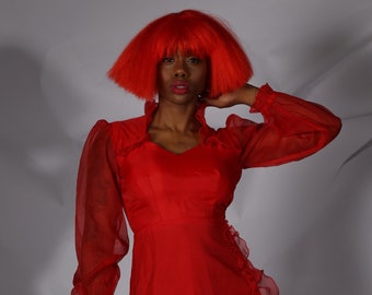 blood red ball gown