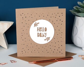 Hello Baby 3D Paper Cut Card