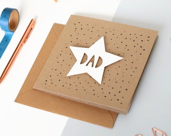 Dad Star 3D Paper Cut Card