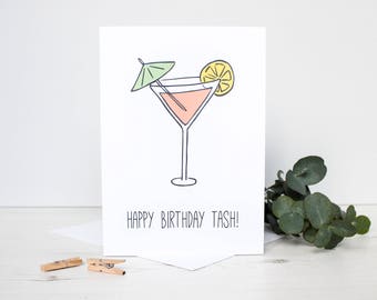 cocktail card etsy