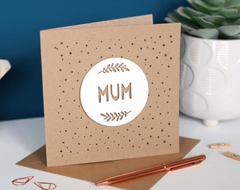 Mum Laurel 3D Paper Cut Card