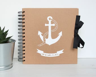 Personalised Couple's Anchor Guestbook- Personalised Couple's Scrapbook, Anniversary Memory Scrapbook, First Year Together Book