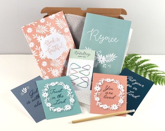 The Stationery Lover Gift Set - Christian notebooks, postcards , paperclips, and pencil