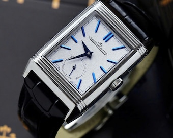 Vintage Jaeger-LeCoultre Reverso Classic Duoface 28 mm, men's watch, gift for him
