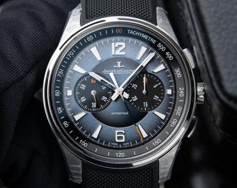 Vintage Jaeger-LeCoultre Polaris Chronograph STICKERED Blue Ocean Grey Gray Dial, men's watch, gift for him