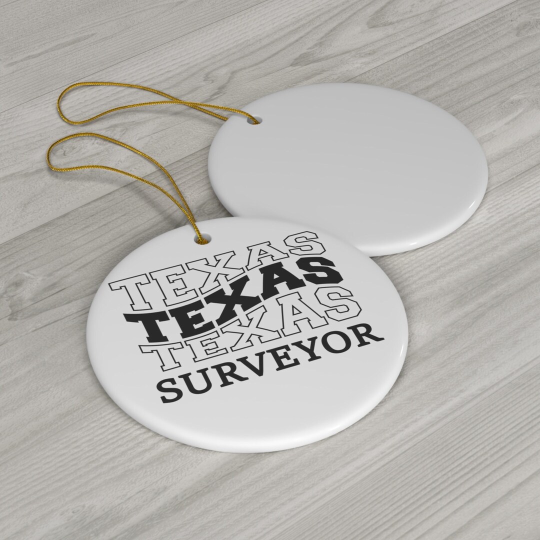 Texas Land Survey Ornament Evolution of Man Land Surveyor Decor Land