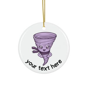 Christmas Ornaments Personalized - Purple Tornado Ornament - Weather Ornament -
