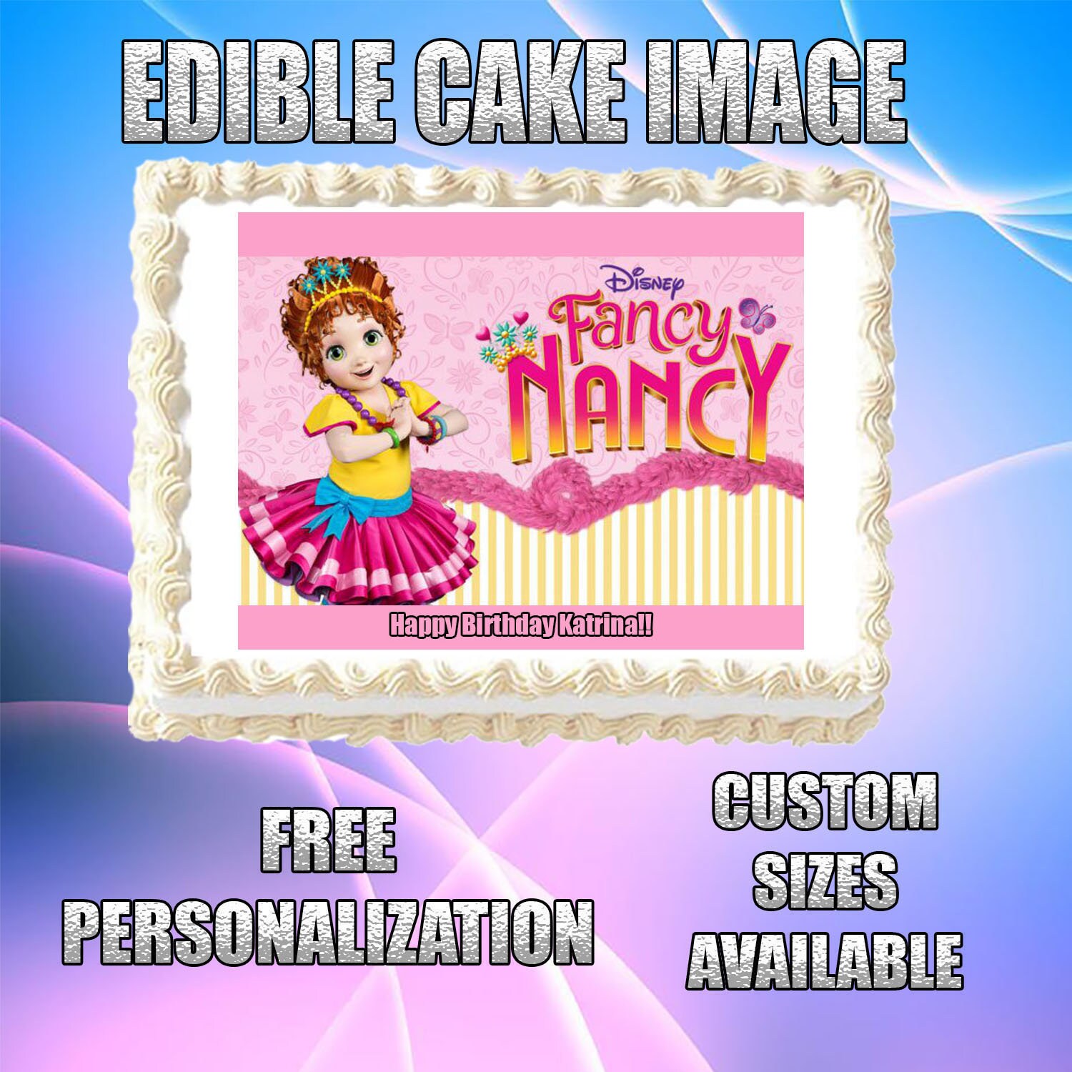 Fancy Nancy Edible Image Topper Birthday Icing Cupcake Favors Etsy