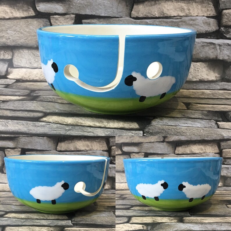 Yarn Bowl Sheep Design Knitting Crochet Knit Crocheting Etsy