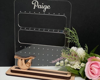 Earring stand, earring holder, personalised, sloth, star, moon, unicorn, any theme, stud earring storage