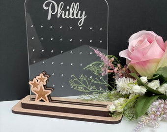 Earring stand, earring holder, personalised, star, stars, any design, stud earring storage