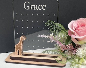 Personalized Giraffe Earring Stand: Stud Earring Storage