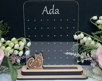 Cat Earring stand, earring holder, personalised, stud earring storage