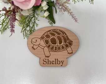 Personalized Tortoise Plaque: Engraved Wooden Sign