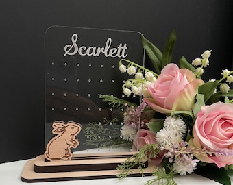 Personalized Bunny Earring Stand: Acrylic Stud Earring Holder