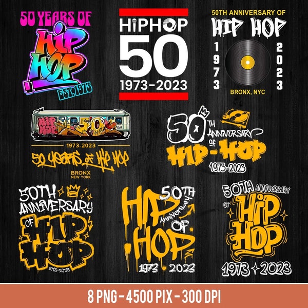 Hip Hop 50 Years Bundle Png, Hip Hop 50th Anniversary Png, 50 Years Of Hip Hop Png, Hip Hop Graffiti Png, Digital Download, Hip Hop Png