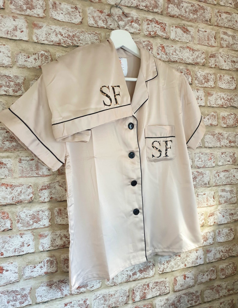 Personalised Ladies Satin Pyjamas Monogram Initial Name | Etsy