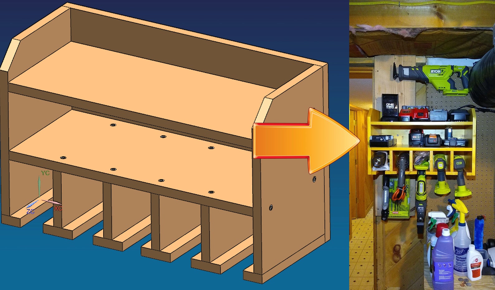 PDF Plans Power Tool Holder Plan.Cordless Tool Organizer Etsy