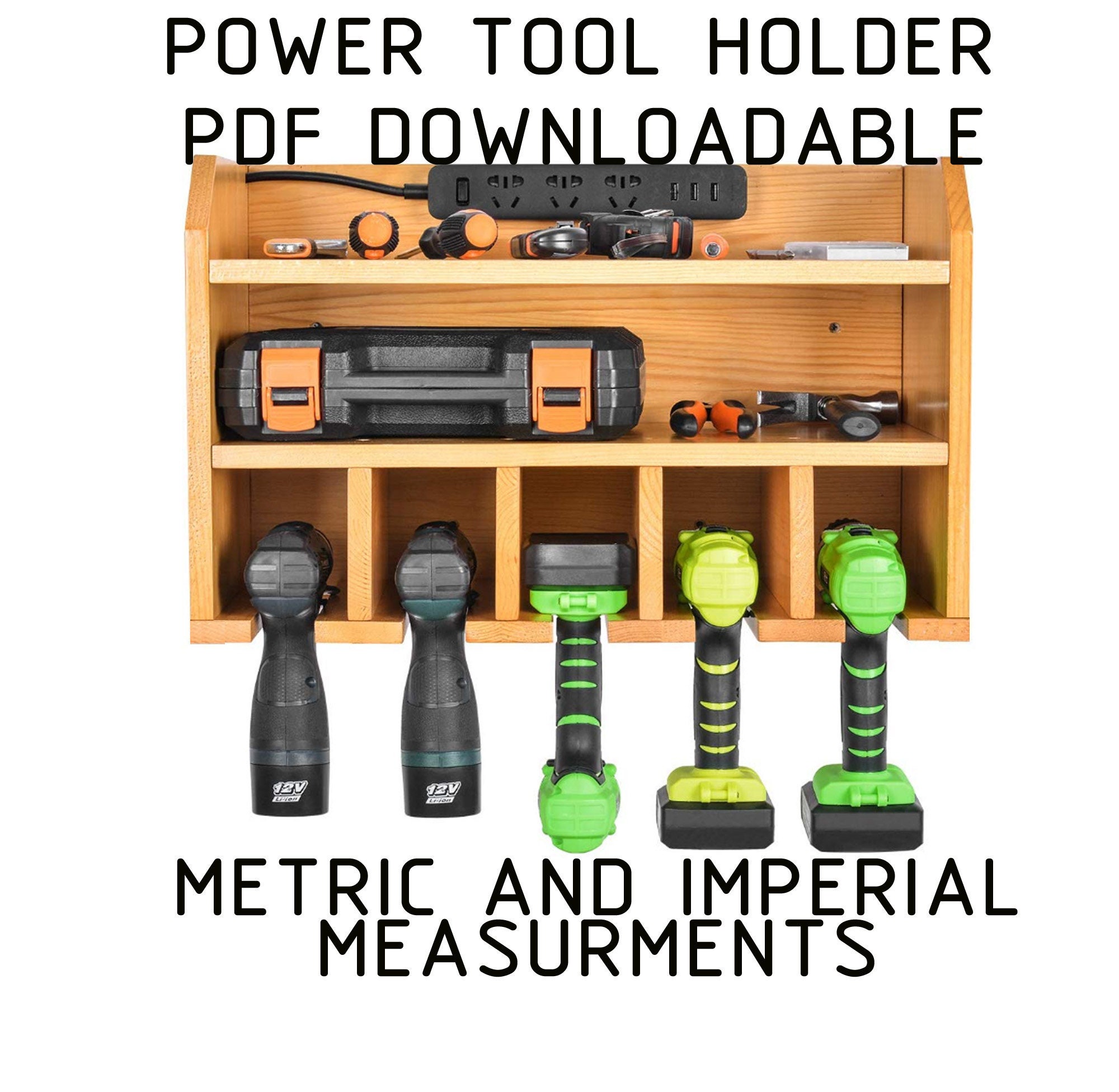 PDF Plans Power Tool Holder Plan.Cordless Tool Organizer Etsy