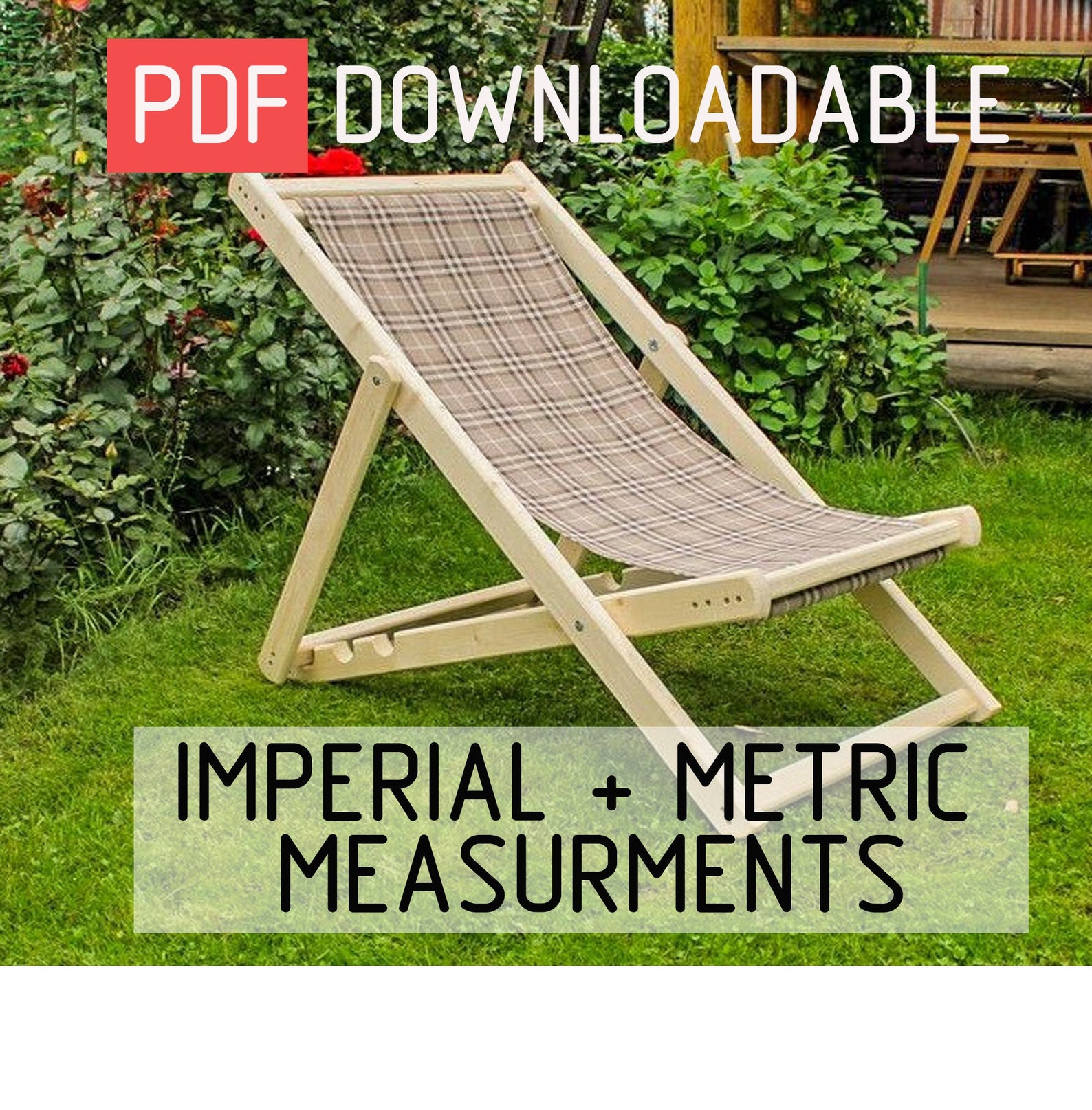 Deck Chair Plans.wood Deck Chair Building Plans.diy Deck Etsy