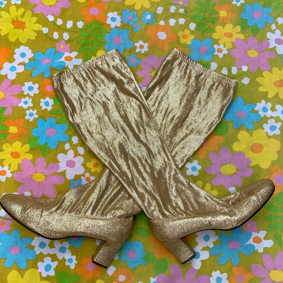 1960s Gold GoGo Boots