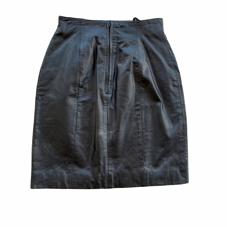 Vintage Black Leather Mini Skirt