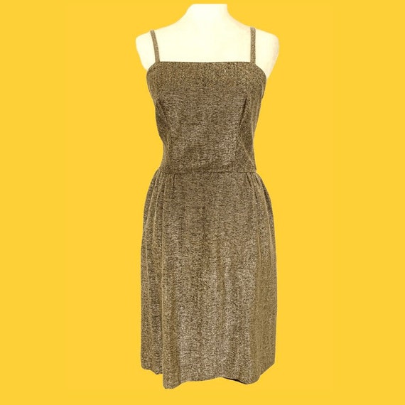 1960s Gold Lamè Dress W28