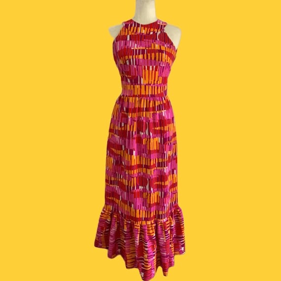 1970s Pink Mermaid Maxi