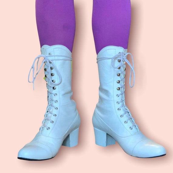 White Granny Style Lace up Gogo 