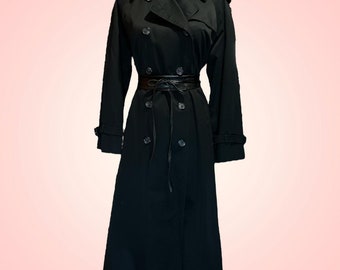 Vintage Long Black Trench Coat