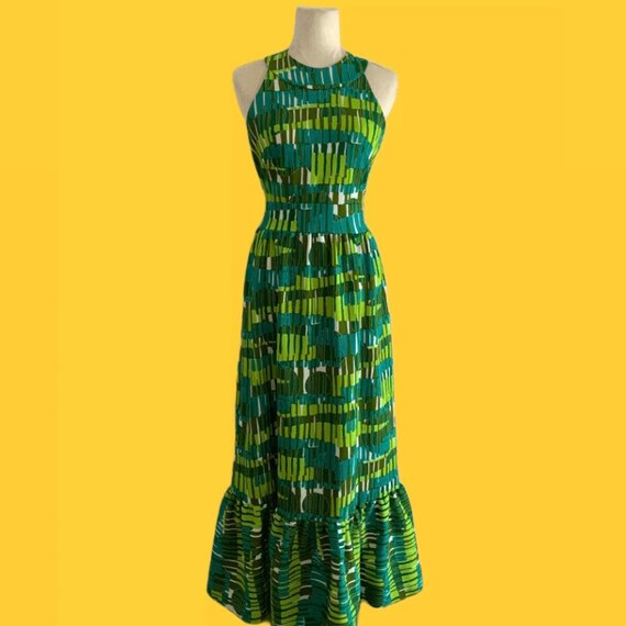 1970s Mermaid Green Maxi