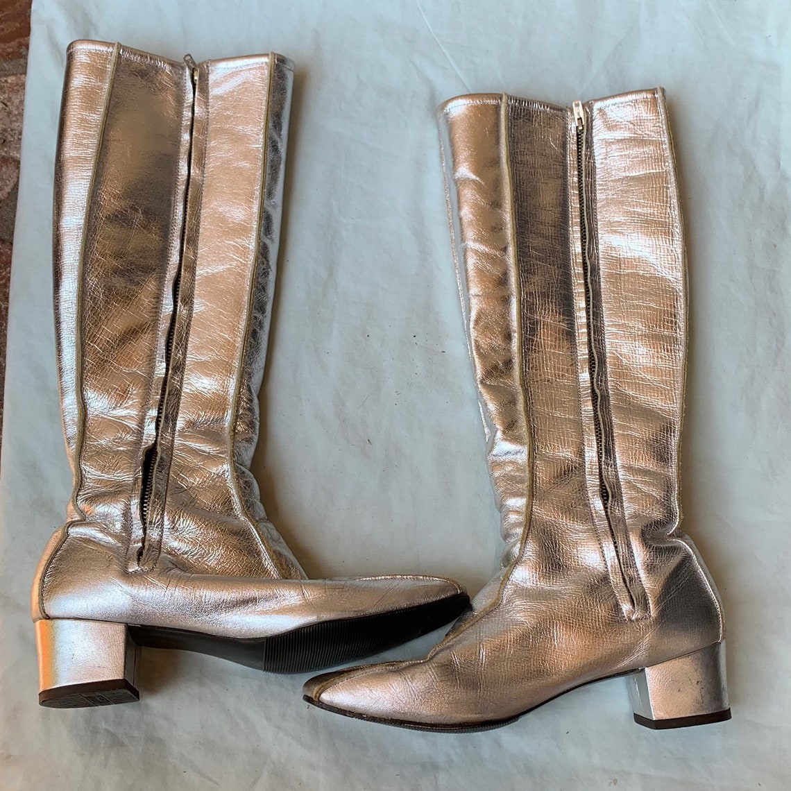 silver gogo boots wide calf